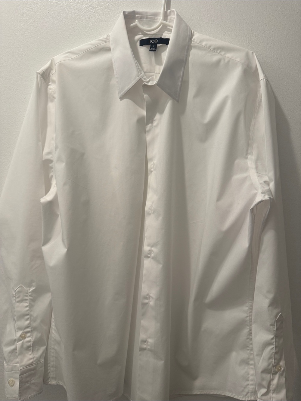 ICON Men's White Button-Up Dress Shirt